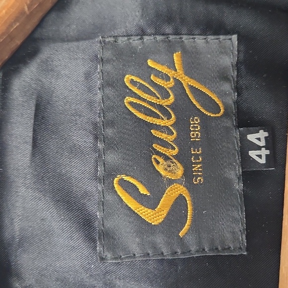 VINTAGE SCULLY Silver Studs and Conchos, Black Leather Jacket, Men's 44 - Picture 4 of 11